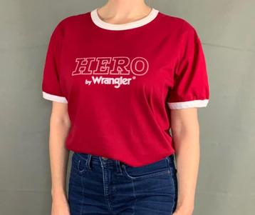 Vintage Hero By Wrangler T-shirt maat XXL rood-wit beschikbaar voor biedingen