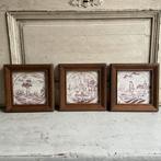 3x 18e eeuwse mangaan tegel *tres jolie Duiven*, Ophalen of Verzenden