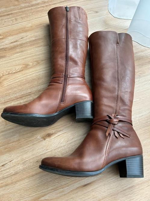 Hoge dameslaars, bruin, maat 38 (maat 5) + spanners, Kleding | Dames, Schoenen, Zo goed als nieuw, Hoge laarzen, Bruin, Ophalen of Verzenden