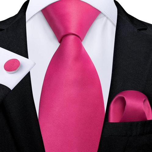 Effen zijde roze stropdas pochet en manchetknopen heren, Kleding | Heren, Stropdassen, Nieuw, Effen, Roze, Verzenden