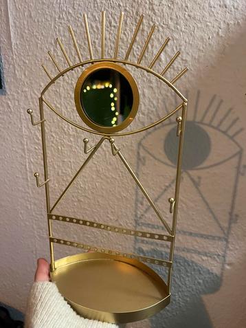 Gouden sieradenhouder met spiegel beschikbaar voor biedingen