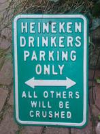 Heineken Parkeerbord - Ijzermetaal, Ophalen of Verzenden, Gebruikt, Reclamebord