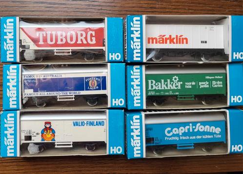 6 gesloten goederenwagens Marklin, Hobby en Vrije tijd, Modeltreinen | H0, Zo goed als nieuw, Wagon, Wisselstroom, Märklin, Ophalen of Verzenden
