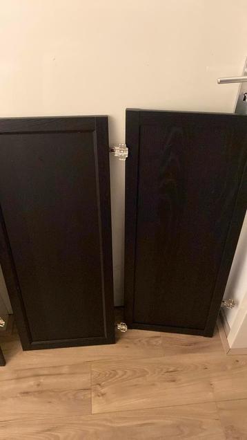 Kastdeurtjes voor Billy Ikea (nu Oxberg) zwartbruin 3x - afbeelding 3