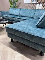 ZGAN Velvet Velours Hoekbank - Blauw - 293 x 225, 250 tot 300 cm, -, -, Hoekbank