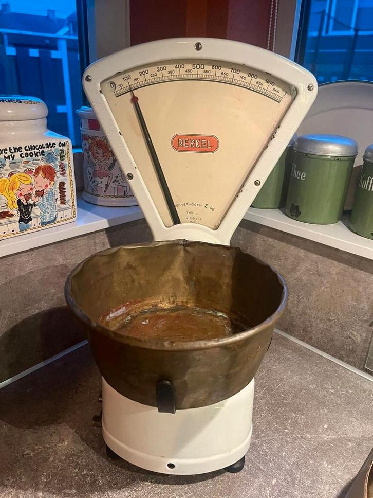 Antieke berkel weegschaal, Antiek en Kunst, Antiek | Keukenbenodigdheden, Ophalen