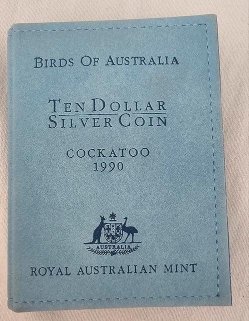 Australië 1990 $10 Zilveren Kaketoe Munt, Postzegels en Munten, Munten | Nederland, Losse munt, Overige waardes, Zilver, Ophalen of Verzenden