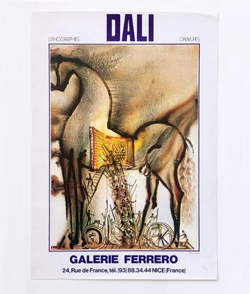 Vintage Salvador Dali expositie affiche Galerie Ferrero beschikbaar voor biedingen