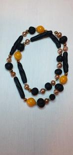Vintage kralenketting, Sieraden, Tassen en Uiterlijk, Kettingen, Overige materialen, ., Zwart, Ophalen of Verzenden