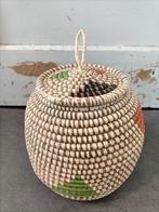 Mand met deksel | Opbergen | Handgemaakt | Senegal, Mand, Rond, Nieuw, Ophalen of Verzenden