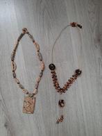 Nieuw in 1 koop!WERELDWINKEL/2 Mooie kettingen/handgemaakt, Ophalen of Verzenden, Nieuw, Overige kleuren, Steen of Mineraal