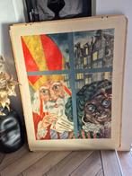 Zeer zeldzame schoolplaat sinterklaas, Antiek en Kunst, Antiek | Schoolplaten, Ophalen of Verzenden, Natuur en Biologie