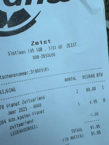 Zwitserland Vignetten 2 stuks (foto volgt) beschikbaar voor biedingen
