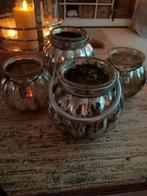 Riviera Maison Pumpkin Windlichten - Zilverkleurig - 4 stuks, Ophalen of Verzenden, Zo goed als nieuw, Grijs, Zilver