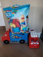 Vrachtwagen,brandweer+zak a 80 stuks megabloks Fisher Price, Ophalen of Verzenden, Zo goed als nieuw