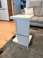 Mooie bijzettafeltje met glazen legplaat, Huis en Inrichting, Tafels | Bijzettafels, Minder dan 55 cm, Gebruikt, Vierkant, Modern