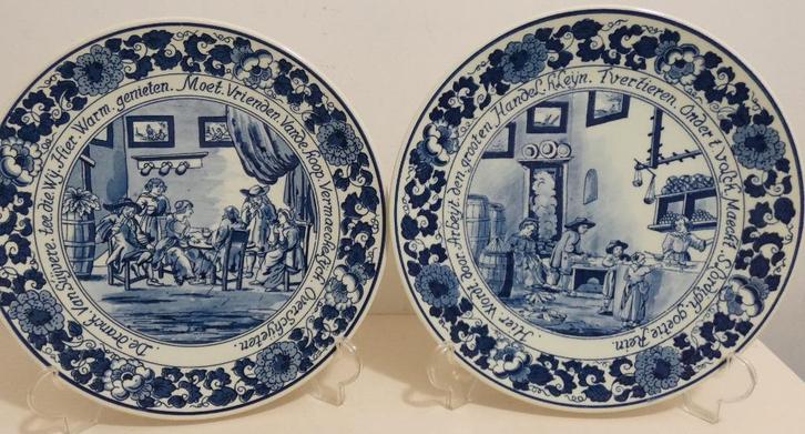 2 wandborden van Douwe Egberts naar voorbeeld uit 1800 [647], Antiek en Kunst, Antiek | Keramiek en Aardewerk, Ophalen