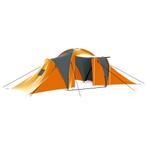 Tent 9-persoons stof grijs en oranje, Caravans en Kamperen, Tenten, Nieuw, Meer dan 6