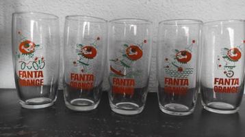 Vintage drinkglazen Fanta 5x beschikbaar voor biedingen