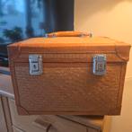 Vintage Rotan Make-up Koffer beautycase, Gebruikt, Bruin, Met slot, Onbekend