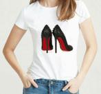 Nieuw T-shirt met hakken print - Maat M, Maat 38/40 (M), Wit, Nieuw, Ophalen of Verzenden