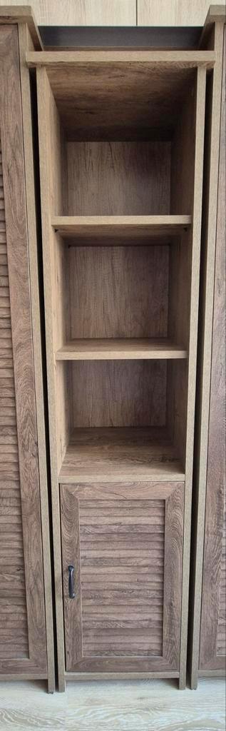Opberg/ boekenkast Wild eiken 48x42x199cm  5 vakken +deurtje, Huis en Inrichting, Kasten | Boekenkasten, Zo goed als nieuw, Minder dan 50 cm