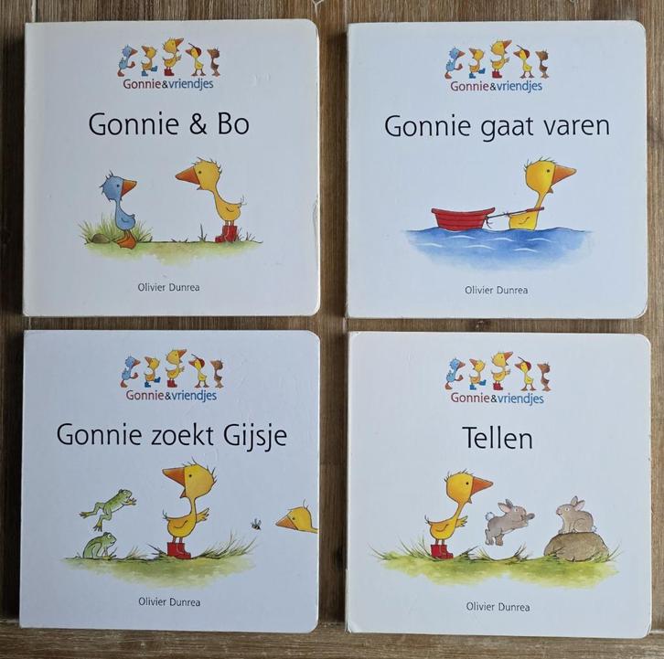 Boekjes van Gonnie en vriendjes - Olivier Dunrea, Boeken, Kinderboeken | Baby's en Peuters, Zo goed als nieuw, 2 tot 3 jaar, Ophalen of Verzenden