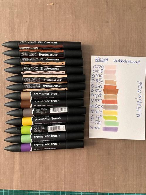 13 BRUSH promarkers van winsor & newton, Hobby en Vrije tijd, Tekenen, Zo goed als nieuw, Potlood of Stift, Ophalen of Verzenden