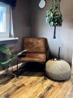 Fauteuil Okergeel/Karamel, Huis en Inrichting, Ophalen, Minder dan 75 cm, Zo goed als nieuw, Metaal