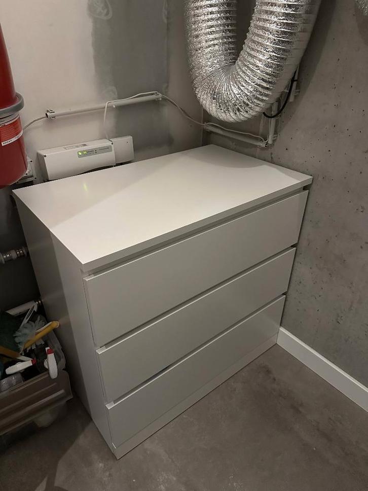 IKEA MALM Ladekast 3 lades | Wit | 80x78 cm, Huis en Inrichting, Kasten | Ladekasten, Zo goed als nieuw, Minder dan 100 cm, 50 tot 100 cm