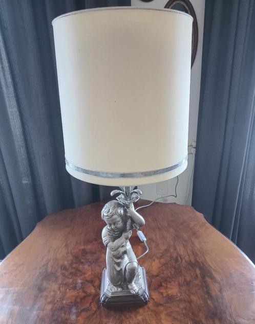 Klassieke Tafellamp met Beeld, Huis en Inrichting, Lampen | Tafellampen, Gebruikt, 75 cm of meer, Ophalen
