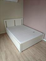 Ikea Söngesand bed 140x200 met 2 laden - zgan!, Ophalen, Wit, Tweepersoons, 140 cm