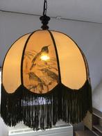Vintage lamp met franjes en vogeltjes, Minder dan 50 cm, Gebruikt, Ophalen of Verzenden