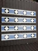 15 antieke randtegels zwart wit paarsblauw 15x5cm