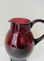 Copier paars glazen kan / vaas , jaren 30, Gebruikt, Leerdam, Ophalen of Verzenden, Glas