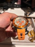 Kyboe Giant Chrono 48 mm oranje. Kunstof band, Sieraden, Tassen en Uiterlijk, Horloges | Heren, Ophalen of Verzenden, Zo goed als nieuw