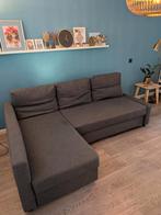 Hoek slaapbank Friheiten Ikea grijs 2.30x1.50 met opbergruim, Ophalen, Tweepersoons, 140 cm, Zo goed als nieuw