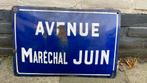 Brocante oud emaille straatnaambord uit Frankrijk Avenue, Ophalen of Verzenden