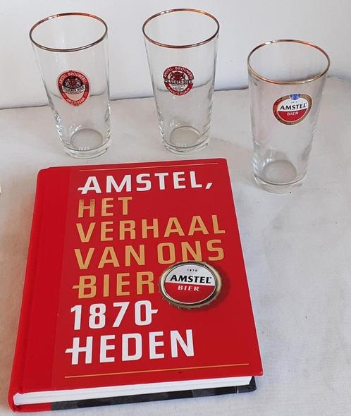 Amstelbier ons verhaal met 3 unieke bijzondere glazen, Verzamelen, Merken en Reclamevoorwerpen, Zo goed als nieuw, Overige typen