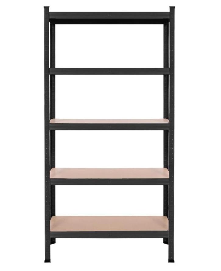 Stellingkast - 675 KG - Metaal - Zwart - 150 x 75 x 30 cm, Huis en Inrichting, Woonaccessoires | Wandplanken en Boekenplanken