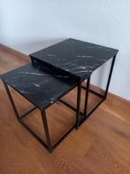 Te koop 2 bijzettafels, Minder dan 55 cm, Zo goed als nieuw, Rechthoekig, Ophalen