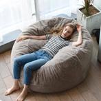 Nieuw XXL Zitzak met FOAM vulling! Fluffy Beanbag Bruin, Huis en Inrichting, Zitzakken, Nieuw, Ophalen of Verzenden, Bruin