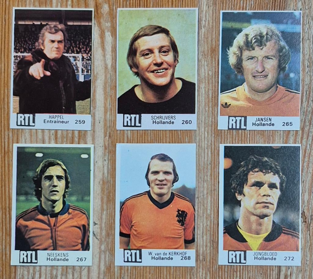 RTL Panini-like 6 stickers Team Holland Argentina 78 WC, Ophalen of Verzenden, Zo goed als nieuw, Meerdere stickers