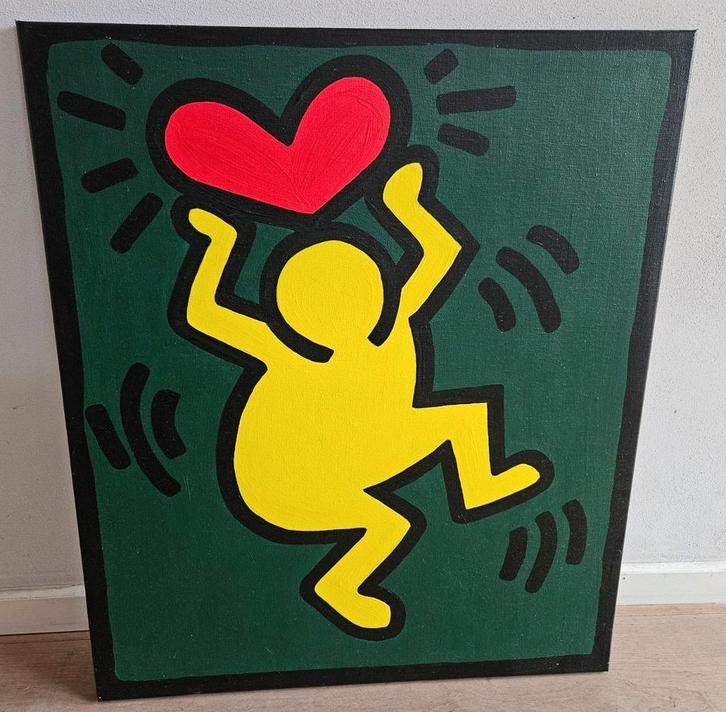 Keith Haring "Radiant Heart", Antiek en Kunst, Kunst | Schilderijen | Abstract, Ophalen of Verzenden