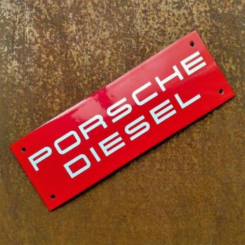 Emaille Schild PORSCHE DIESEL Dealer Bord Plaat Vintage Oud, Verzamelen, Merken en Reclamevoorwerpen, Gebruikt, Reclamebord, Verzenden