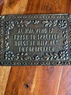 Friese tekst op koperen bordje, Ophalen, Gebruikt