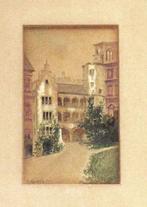 Antiek aquarel gesigneerd door A. Krecker., Antiek en Kunst, Kunst | Schilderijen | Klassiek, Ophalen of Verzenden