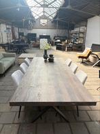 Luxe Eettafelset – Massief Eiken Tafel + 6 Grijze Stoelen, Huis en Inrichting, Ophalen