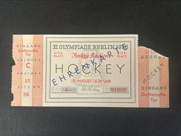 WWII Zeldzaam Ticket Olympische Nazi Spelen 1936 beschikbaar voor biedingen