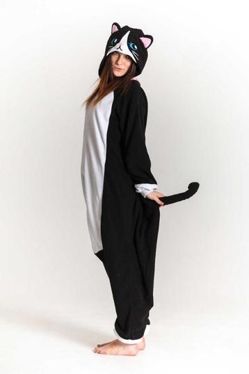 Zwarte Kat onesie L-XL Pak Kostuum Poes Kitty Carnaval beschikbaar voor biedingen
